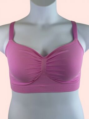 Feelingirl Size L Light Pink Everyday Wireless Bra Unlined Soft Bra